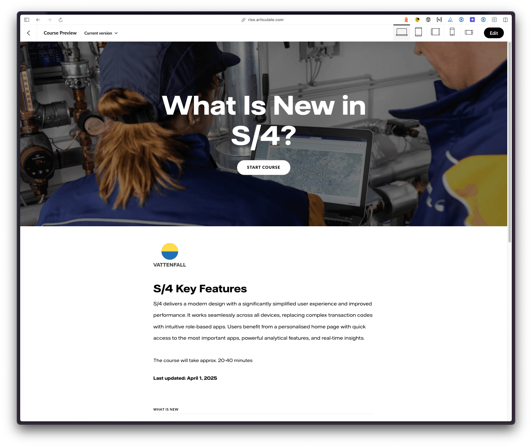 E-learning for Vattenfall ERP/SAP